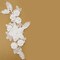 3.25" Wide x 9.25" Long White Floral Bridal Venice Lace with Faux Pearls